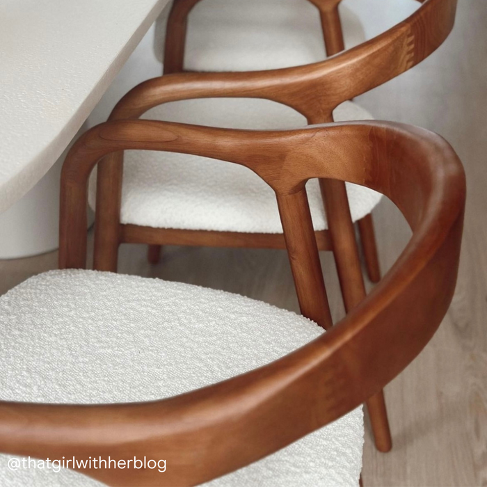 Silla de Comedor Nogal - Muret - Asiento Bouclé