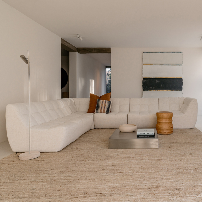 Lemont grote hoeksofa - Ivory bouclé - 253 x 344 cm