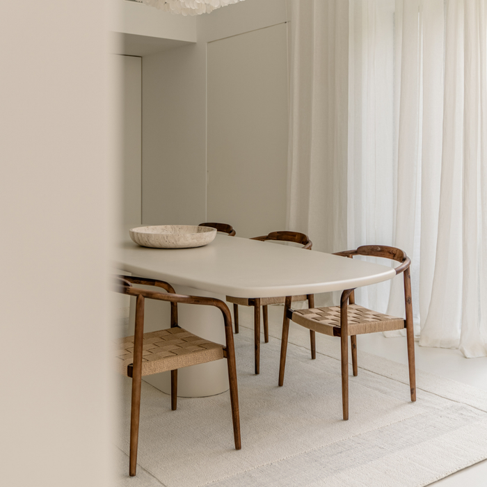 Rechteckiger Esstisch - Ovale Beine - StoneSkin - Lorient - Latte