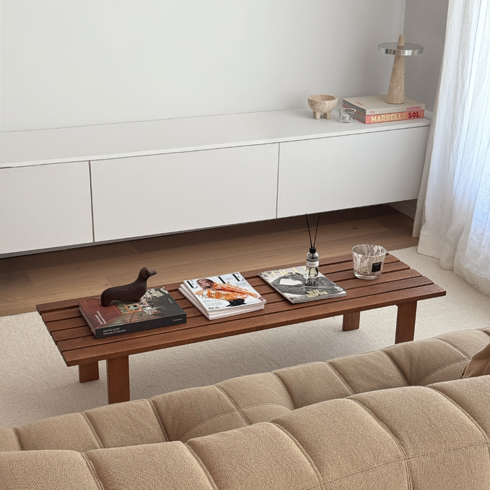 Coffee Table Melanie - Ash Wood - Dark Walnut - 140 cm