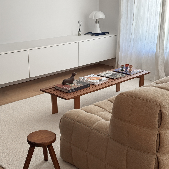 Coffee Table Melanie - Ash Wood - Dark Walnut - 140 cm