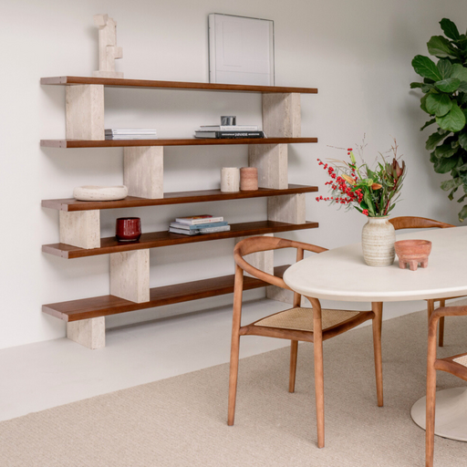 Travertijn wandrek walnoot alt