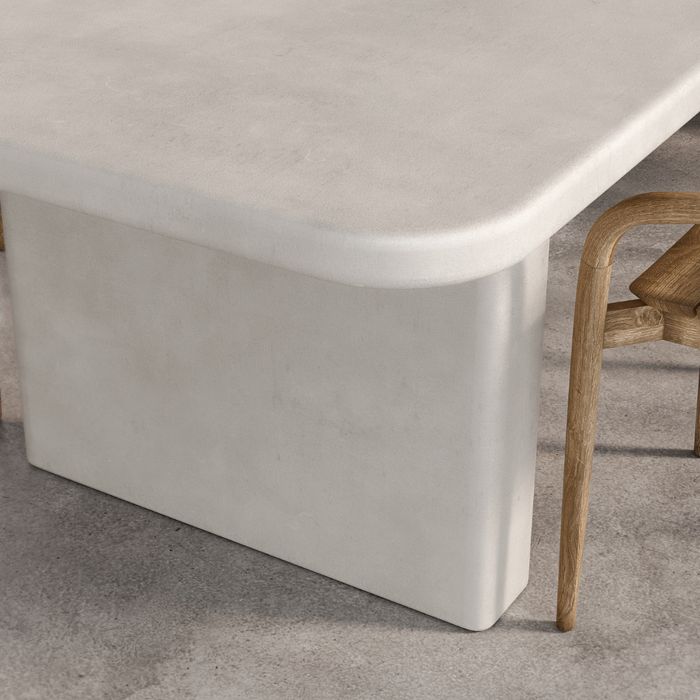 Mesa de comedor rectangular para exterior con patas planas - Milor - 300 cm - Latte - Policompuesto