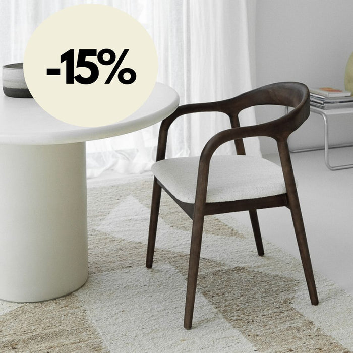 Silla de comedor - Smoke - Muret - Bouclé marfil - VDF117
