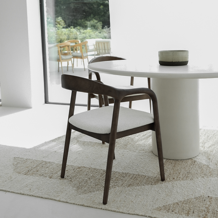 Silla de comedor - Smoke - Muret - Bouclé marfil - VDF117