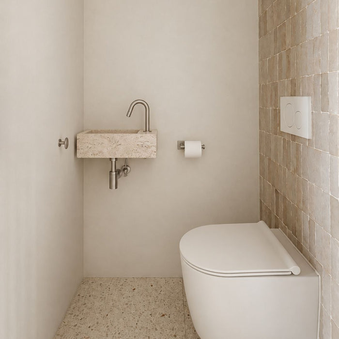 Lave-mains - Naleya - Travertin Blanc