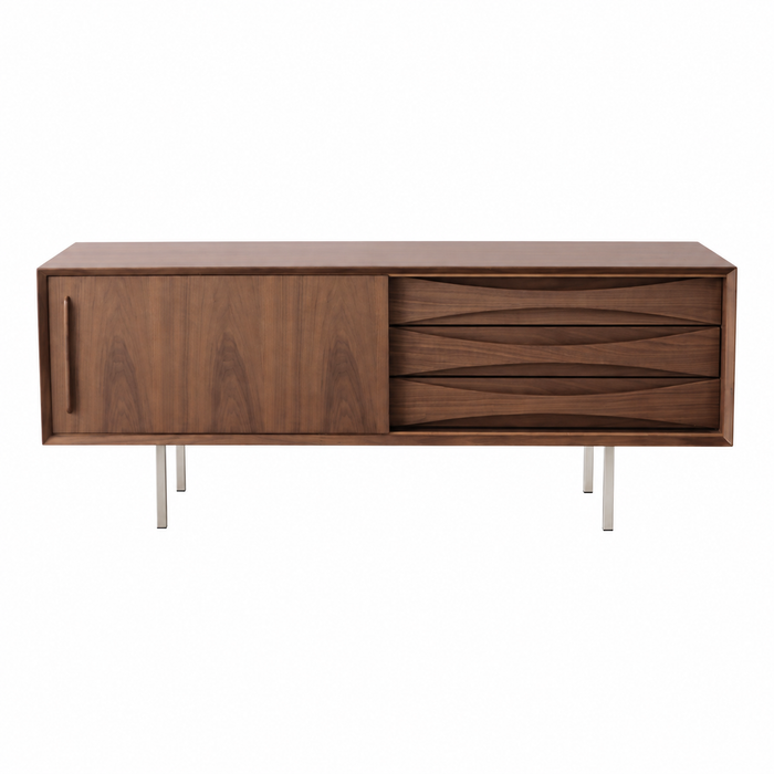 Vintage TV-Sideboard mit Schubladen – 140 cm – Oskar – Smokewood