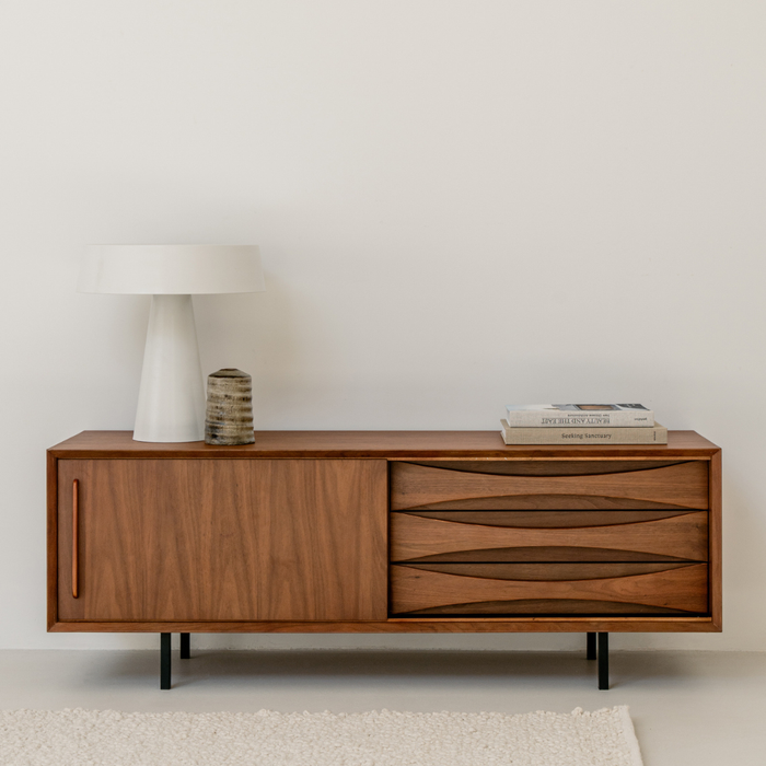 Mueble TV con cajones - Oskar - Nogal - 140 cm