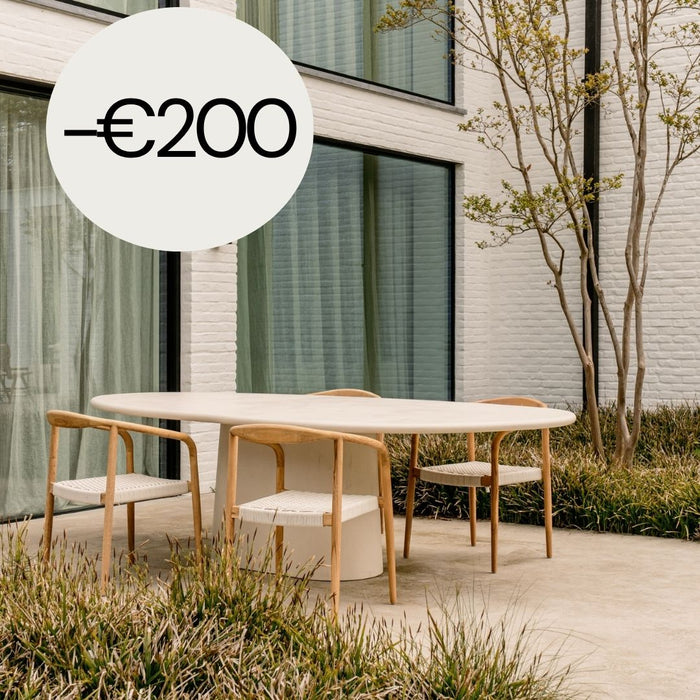 Tuintafel Ovaal Organische Vorm - Anvers - MicroSkin - 240 cm of 260 cm - Cloudy Latte