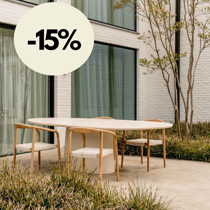 Tuintafel Ovaal Organische Vorm - Anvers - MicroSkin - 240 cm of 260 cm - Cloudy Latte