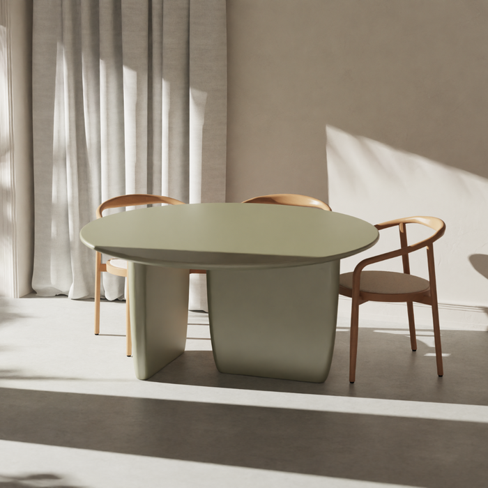 Pannes dining table - Light Khaki color - StoneSkin - 150 cm