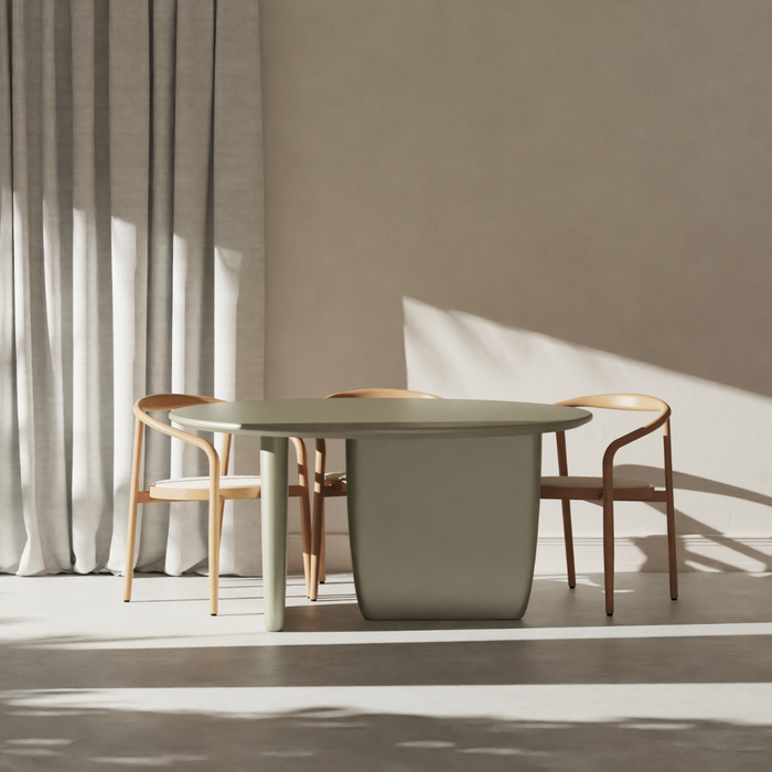 Pannes dining table - Light Khaki color - StoneSkin - 150 cm