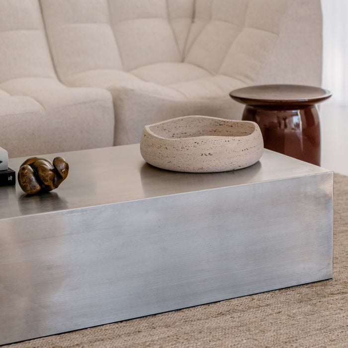 Table basse rectangulaire Sienna - 120 cm - Acier inoxydable