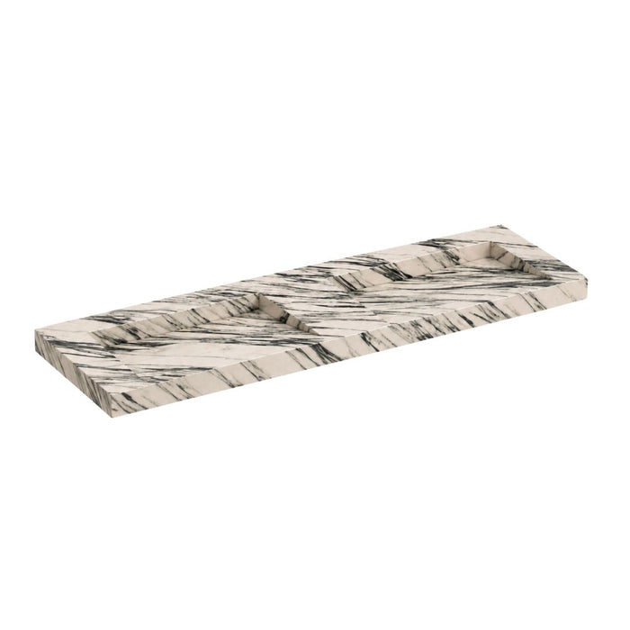 Marble bathroom slab - Soumans - Blue/white marble - 150 cm