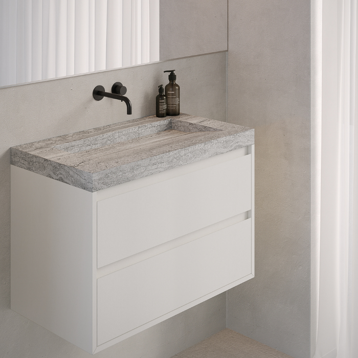 Waschbeckenplatte aus Travertin – Soumans – 80 cm