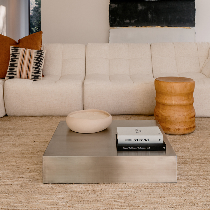 Table basse carrée Sienna - 80 cm - Acier inoxydable