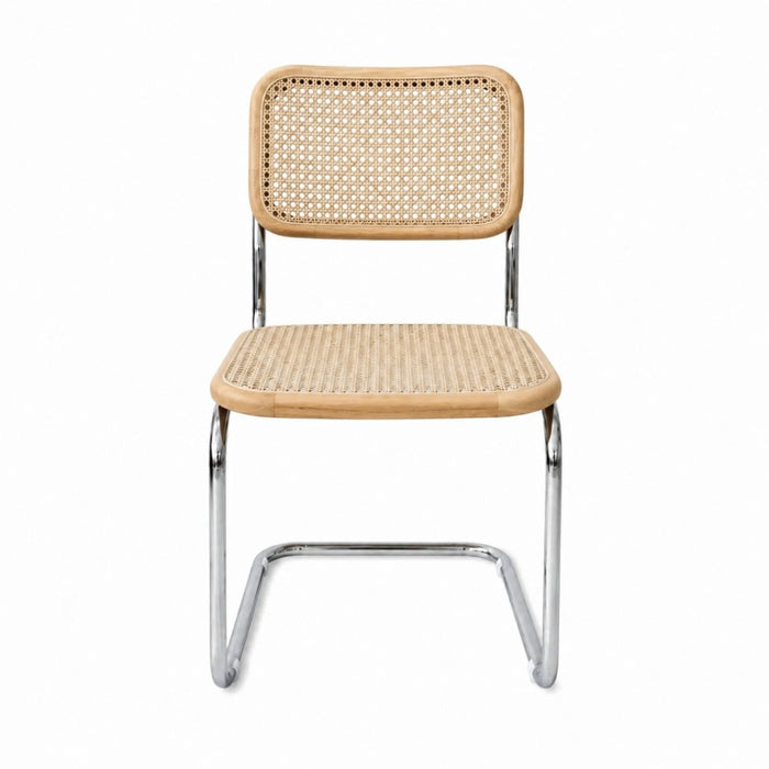 Dining chair Swing - Natural cane - Oak/Chrome