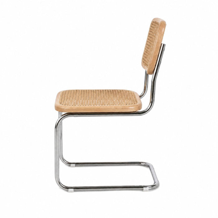 Dining chair Swing - Natural cane - Oak/Chrome