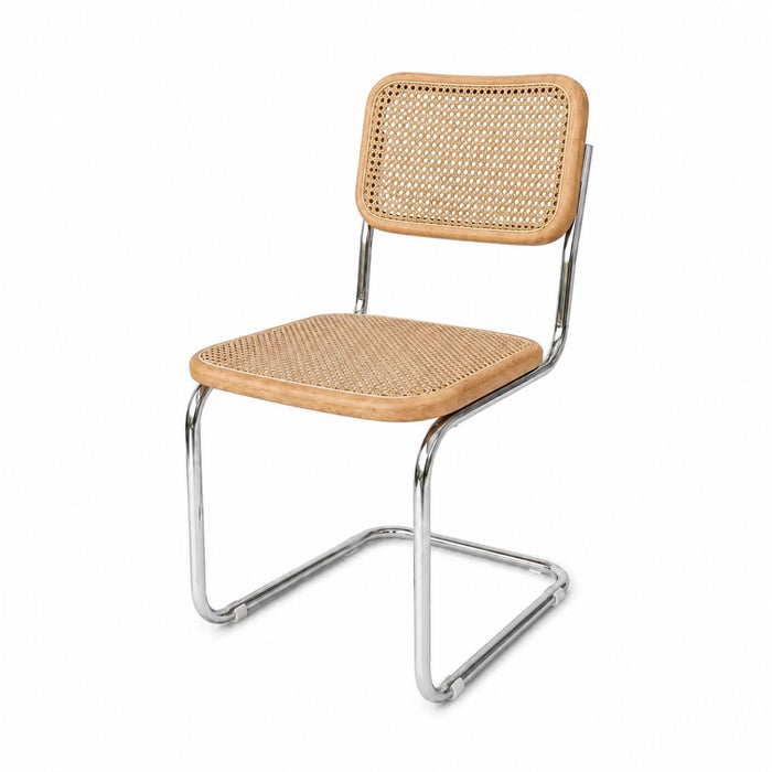 Dining chair Swing - Natural cane - Oak/Chrome