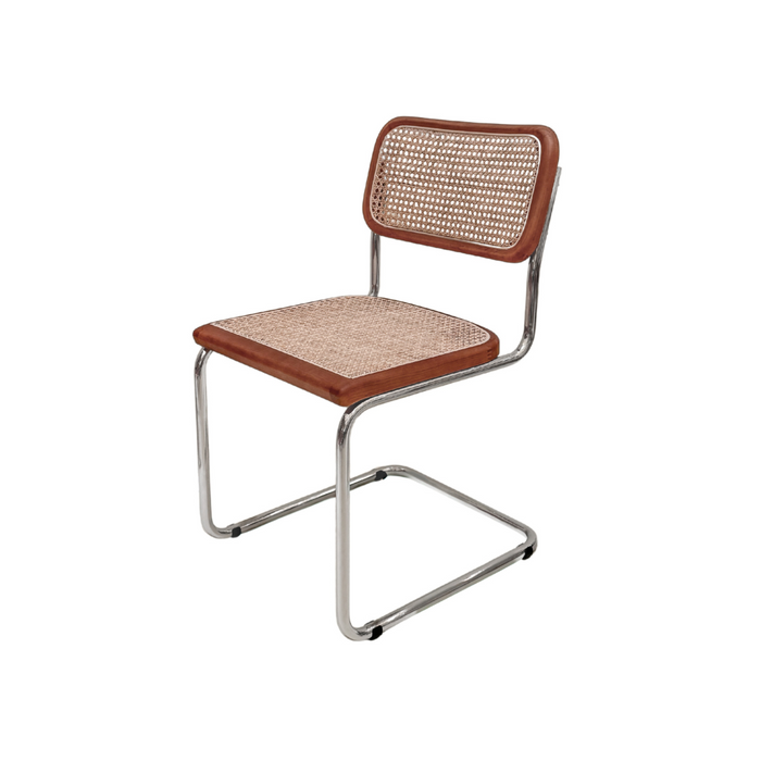 Chaise en Rotin Naturel - Noyer/Chrome - Swing