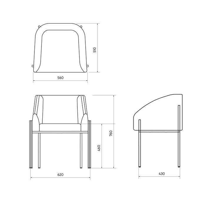 Silla de comedor - Royan - Bouclé marfil