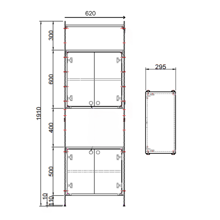 technische tekening van de sarzeau wandkast combinatie 2.ALT