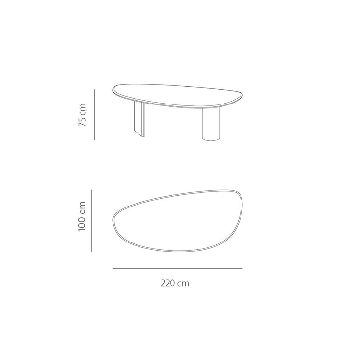 Rouen - Table à manger ovale - Microskin - 220 cm