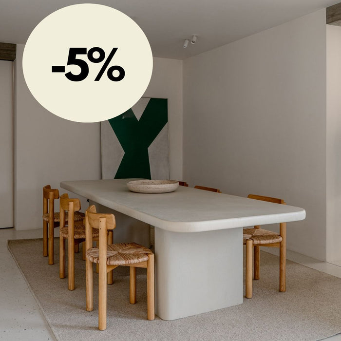 Mesa de comedor Tully - MicroSkin - Latte - Forma rectangular - Patas rectas