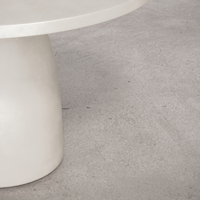 Mesa redonda de comedor para exterior - Uzé - D120 H75 - Latte - Policompuesto