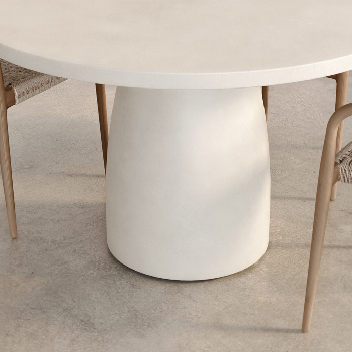 Mesa redonda de comedor para exterior - Uzé - D120 H75 - Latte - Policompuesto