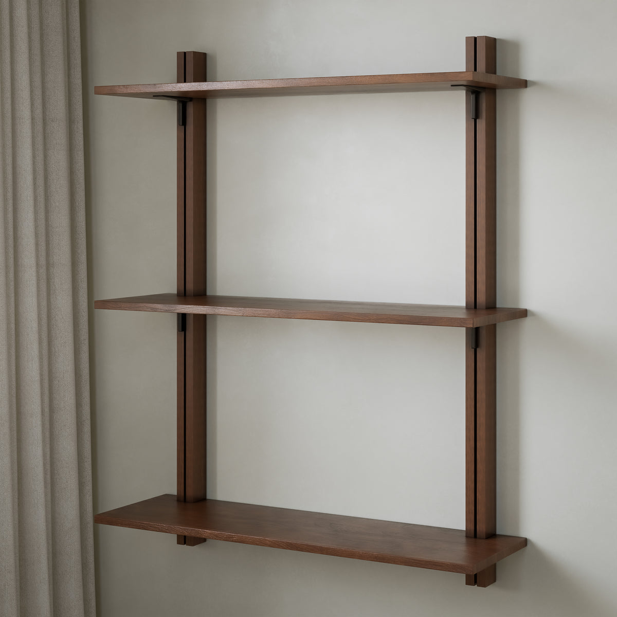 Wall shelf Vari – B100 D30 H125 – Coffee bean color — Furnified