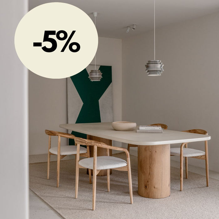 Table à manger Vesper - MicroSkin - 240 cm - Pieds en chêne
