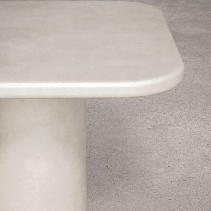 Mesa de comedor rectangular para exterior con patas redondas - Yonu - An 300 x Pr 110 x Al 75 cm - Latte - Policompuesto