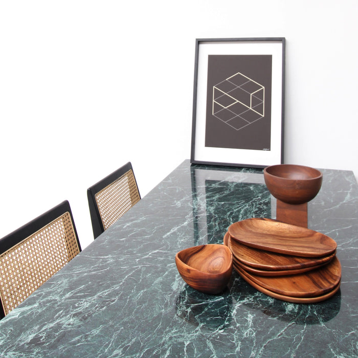 Marmeren Rechte eettafel - Sophia - Groen marmer - 180 cm