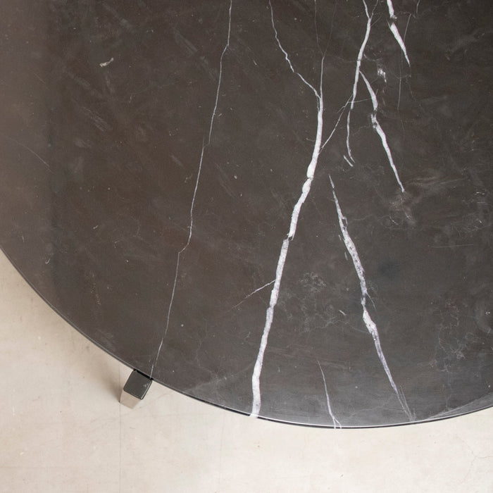 Marmor sofabord - Leonard - Sort marmor (Ø79cm)