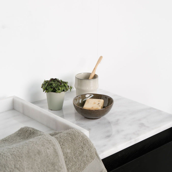 Marble washbasin plate Marcel - White - 150cm