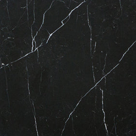 Runder Esstisch mit Marmorplatte – Harris – Schwarz – Ø125 cm